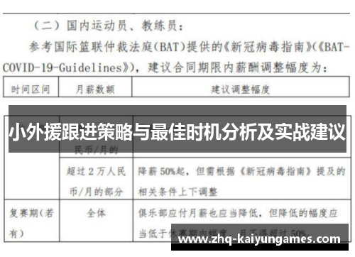 小外援跟进策略与最佳时机分析及实战建议