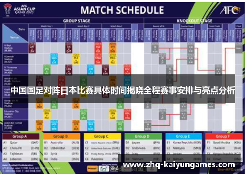 中国国足对阵日本比赛具体时间揭晓全程赛事安排与亮点分析
