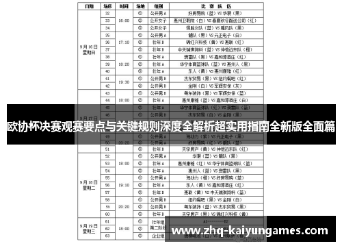 欧协杯决赛观赛要点与关键规则深度全解析超实用指南全新版全面篇