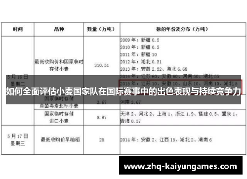 如何全面评估小麦国家队在国际赛事中的出色表现与持续竞争力